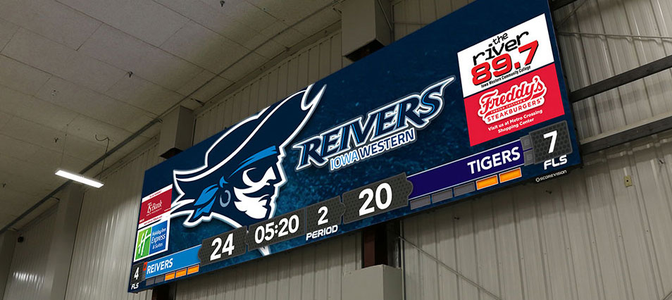 iB3210 Basketball LED Video Scoreboard at Iowa Western Community College