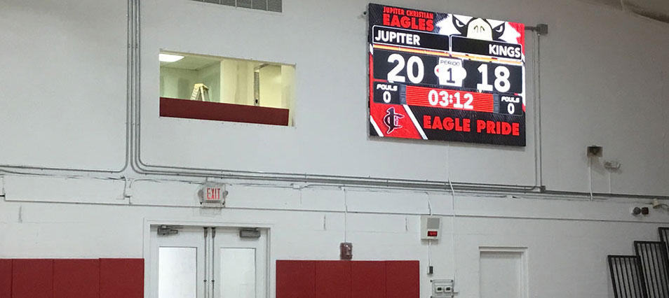 iB1006 Basketball LED Video Scoreboard at Jupiter Christian School