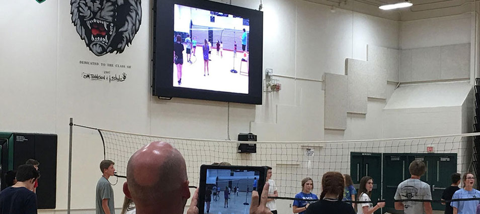 iB1410 Basketball LED Video Scoreboard with Player Accolade at Millard West High School