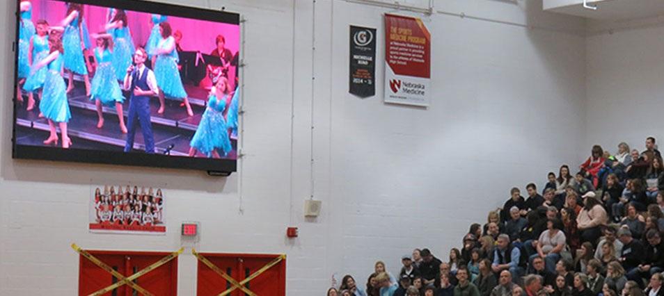 iB3210 Basketball LED Video Scoreboard at Iowa Western Community College