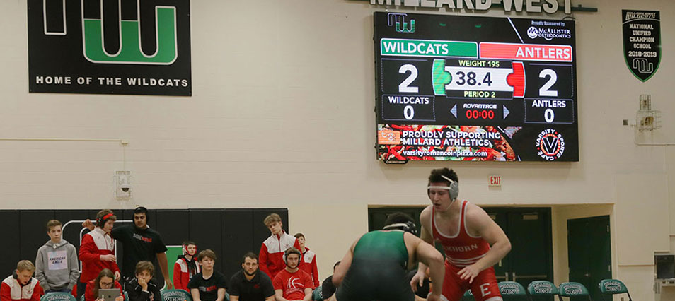 iB4818 Basketball LED Video Scoreboard at Mid America Center Iowa