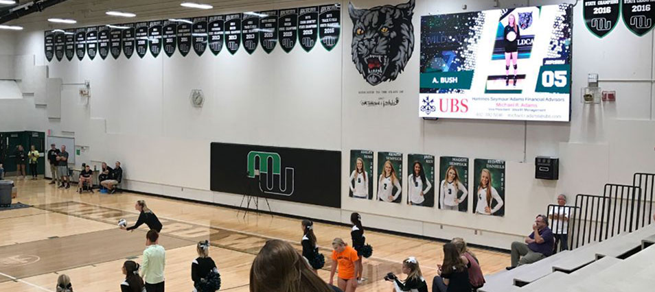 iB1609 Basketball LED Video Scoreboard with Leaderboard at Glenwood High School 2