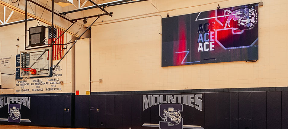 iB1410 Basketball LED Video Scoreboard with Player Accolade at Millard West High School