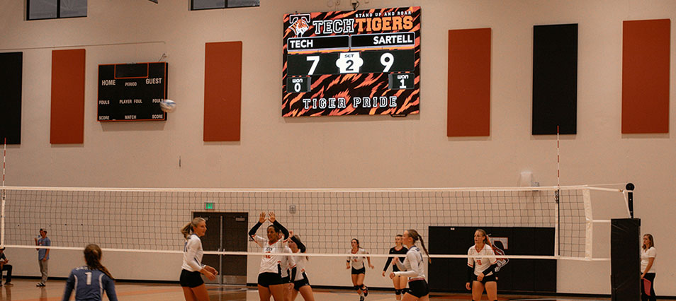 iB1410 Basketball LED Video Scoreboard with Player Accolade at Millard West High School