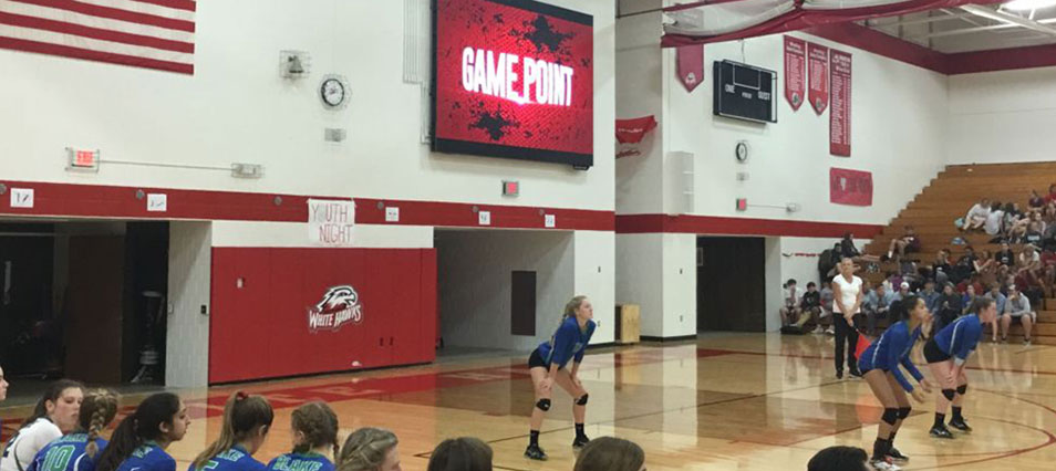 iB1410 Basketball LED Video Scoreboard with Player Accolade at Millard West High School